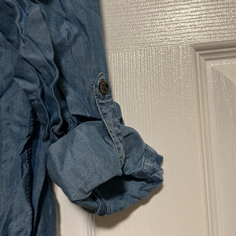 Comptoir Des Cotonniers Denim Button Front Blouse - Picture 4 of 6